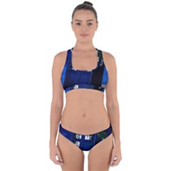 Stuck Tardis Beach Doctor Who Police Box Sci-fi Cross Back Hipster Bikini Set by Cendanart