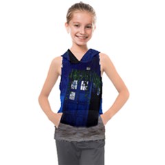 Stuck Tardis Beach Doctor Who Police Box Sci-fi Kids  Sleeveless Hoodie