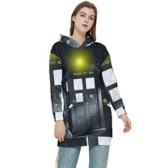 Doctor Who Space Tardis Women s Long Oversized Pullover Hoodie