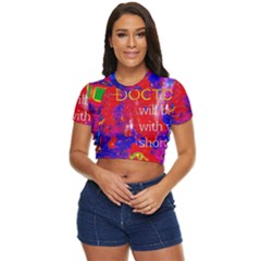 Doctor Who Dr Who Tardis Side Button Cropped T-shirt by Cendanart