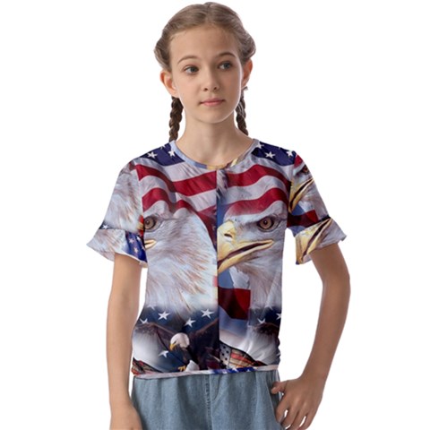 United States Of America Images Independence Day Kids  Cuff Sleeve Scrunch Bottom T-shirt by Ket1n9