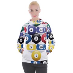 Racked Billiard Pool Balls Women s Hooded Pullover by Ket1n9