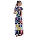 Racked Billiard Pool Balls Flutter Sleeve Maxi Dress View2