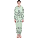 Illustration Of Butterflies And Flowers Ornament On Green Background Hooded Jumpsuit (Ladies) View1