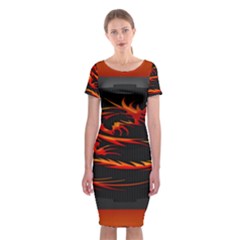 Dragon Classic Short Sleeve Midi Dress by Ket1n9