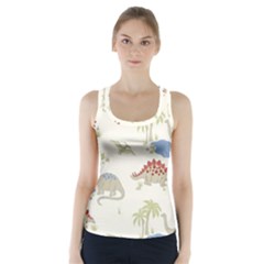 Dinosaur Art Pattern Racer Back Sports Top by Ket1n9