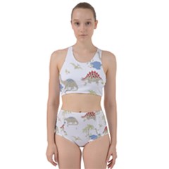 Dinosaur Art Pattern Racer Back Bikini Set by Ket1n9