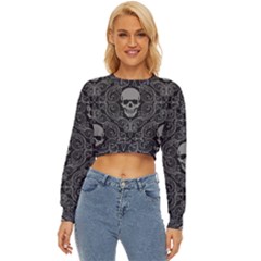 Dark Horror Skulls Pattern Lightweight Long Sleeve Sweatshirt