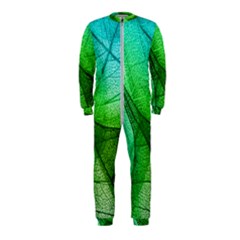 Sunlight Filtering Through Transparent Leaves Green Blue Onepiece Jumpsuit (kids)