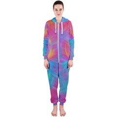 Abstract Fantastic Ractal Gradient Hooded Jumpsuit (ladies)