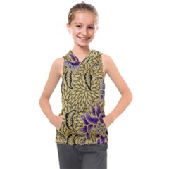 Traditional Art Batik Pattern Kids  Sleeveless Hoodie by Ket1n9