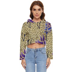 Traditional Art Batik Pattern Women s Lightweight Cropped Hoodie by Ket1n9