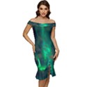 Northern-lights-plasma-sky Off Shoulder Ruffle Split Hem Bodycon Dress View1