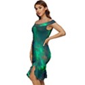 Northern-lights-plasma-sky Off Shoulder Ruffle Split Hem Bodycon Dress View2