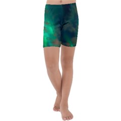 Northern Lights Plasma Sky Kids  Lightweight Velour Capri Yoga Leggings by Ket1n9