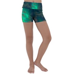 Northern Lights Plasma Sky Kids  Lightweight Velour Yoga Shorts by Ket1n9