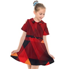 Abstract Triangle Wallpaper Kids  Short Sleeve Shirt Dress