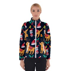 Funny Christmas Pattern Background Women s Bomber Jacket by Ket1n9