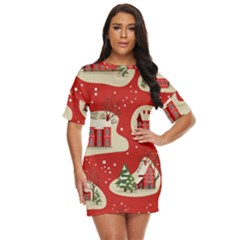 Christmas New Year Seamless Pattern Just Threw It On Dress