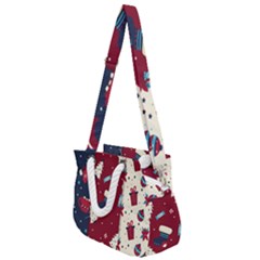 Flat Design Christmas Pattern Collection Art Rope Handles Shoulder Strap Bag by Ket1n9