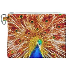 Fractal Peacock Art Canvas Cosmetic Bag (xxl) by Ket1n9