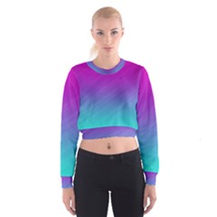 Background Pink Blue Gradient Cropped Sweatshirt by Ket1n9