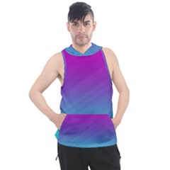 Background Pink Blue Gradient Men s Sleeveless Hoodie