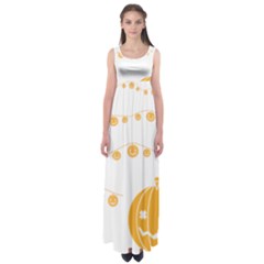 Pumpkin Halloween Deco Garland Empire Waist Maxi Dress by Ket1n9