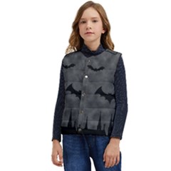 Halloween Background Halloween Scene Kid s Button Up Puffer Vest	 by Ket1n9