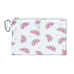 Fresh Watermelon Slices Texture Canvas Cosmetic Bag (large) by Ket1n9