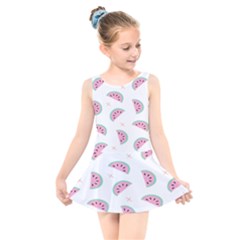 Fresh Watermelon Slices Texture Kids  Skater Dress Swimsuit