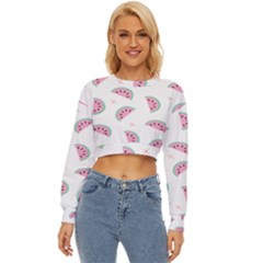 Fresh Watermelon Slices Texture Lightweight Long Sleeve Sweatshirt by Ket1n9