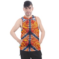 Tie Dye Peace Sign Men s Sleeveless Hoodie by Ket1n9