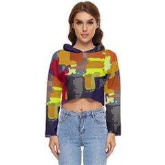 Abstract Vibrant Colour Women s Lightweight Cropped Hoodie by Ket1n9