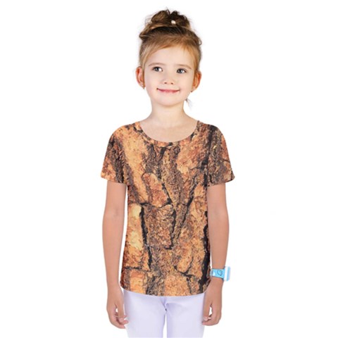 Bark Texture Wood Large Rough Red Wood Outside California Kids  One Piece T-shirt by Ket1n9