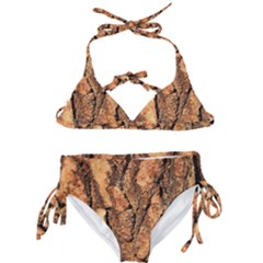 Bark Texture Wood Large Rough Red Wood Outside California Kids  Classic Bikini Set by Ket1n9