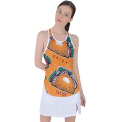 Seamless Pattern With Taco Racer Back Mesh Tank Top by Ket1n9