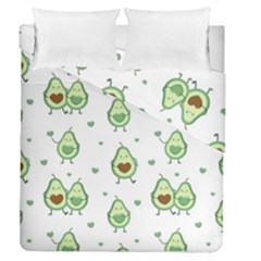 Cute Seamless Pattern With Avocado Lovers Duvet Cover Double Side (queen Size)