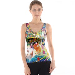 Multicolor Anime Colors Colorful Women s Basic Tank Top by Ket1n9