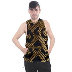 Metallic Snake Skin Pattern Men s Sleeveless Hoodie by Ket1n9