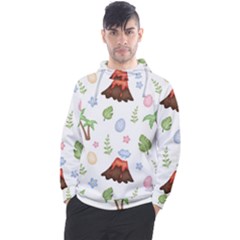 Cute Palm Volcano Seamless Pattern Men s Pullover Hoodie