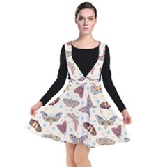 Pattern With Butterflies Moths Plunge Pinafore Dress by Ket1n9