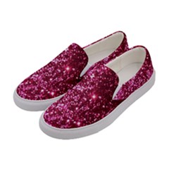 Pink Glitter Women s Canvas Slip Ons by Hannah976