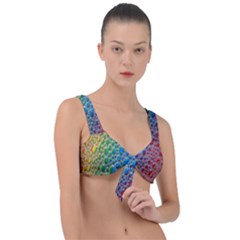 Bubbles Rainbow Colourful Colors Front Tie Bikini Top