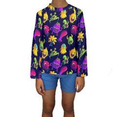 Space Patterns Kids  Long Sleeve Swimwear by Hannah976