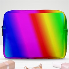 Multi Color Rainbow Background Make Up Pouch (large)