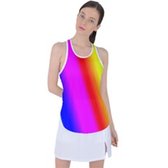 Multi Color Rainbow Background Racer Back Mesh Tank Top by Hannah976