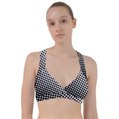 Background-wallpaper-texture-lines Dot Dots Black White Sweetheart Sports Bra by Hannah976