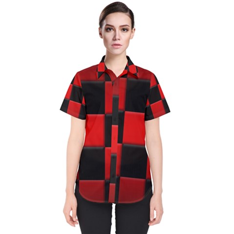 Black And Red Backgrounds- Women s Short Sleeve Shirt by Hannah976