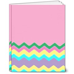 Easter Chevron Pattern Stripes 8  X 10  Hardcover Notebook by Hannah976